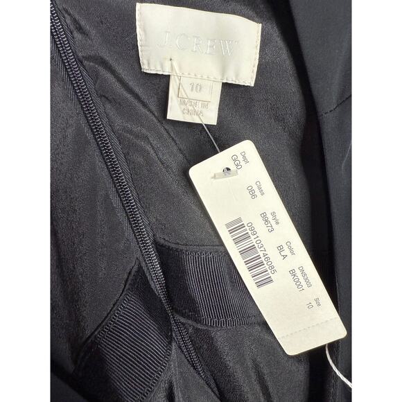 NWT J. Crew Flowy Sleeveless Sheath Midi Dress Lined V Back Zip Up 10 Black - Picture 7 of 15